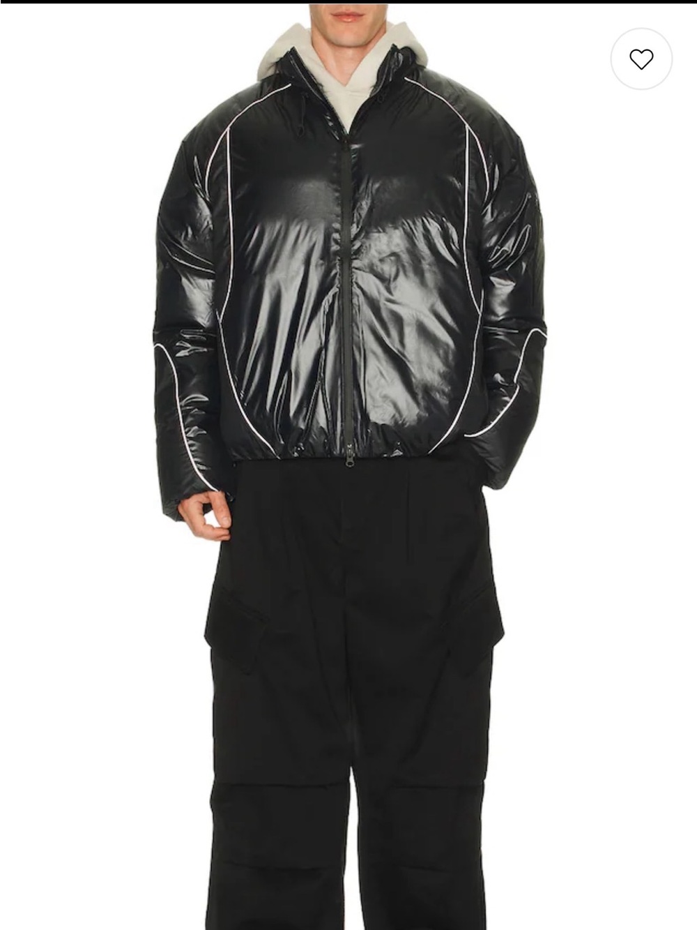 Nike Black Puffer Jacket with White Piping